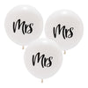 17" Large White Round Wedding Balloons - "Mrs"