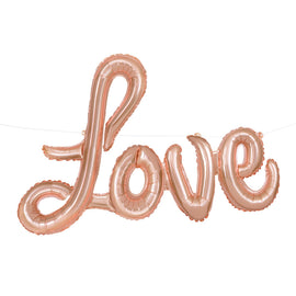 Rose Gold Love Foil Letter Balloon Banner Kit, 36"