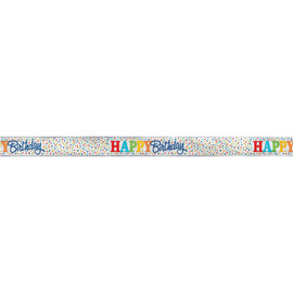 Foil Rainbow Polka Dots Banner, 12 ft