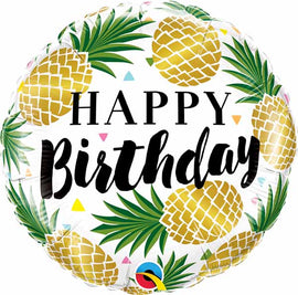Foil Balloon - Birthday Golden Pineapple