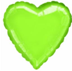 Foil Balloon - 18" Heart Lime Green