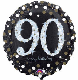 Foil Balloon - Sparkling Birthday 90