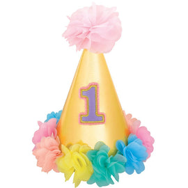 1st Birthday Pink Deluxe Cone Hat