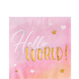 Oh Baby Pink Luncheon Napkins - Hot-Stamped