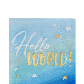 Oh Baby Blue Luncheon Napkins - Hot-Stamped