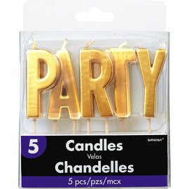 "Party" Pick Candles - Gold