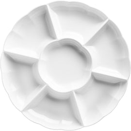 16" Compartment Chip & Dip Tray - White