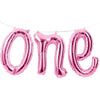 1St Birthday Pink " One" Balloon Banner