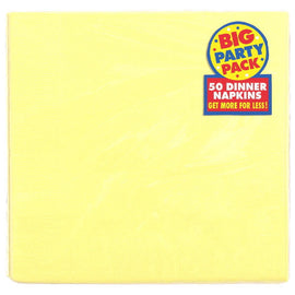 Light Yellow Big Party Pack 2-Ply Dinner Napkins, 50ct