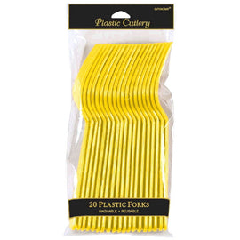 Yellow Sunshine Plastic Forks