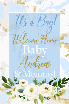 Customizable Yard Sign / Lawn Sign Baby Shower Watercolor Blue