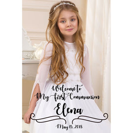 Customizable Yard Sign / Lawn Sign Welcome First Communion Photo Backdrop