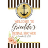 Customizable Yard Sign / Lawn Sign Welcome Bridal Shower Nautical Floral