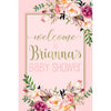 Customizable Yard Sign / Lawn Sign Welcome Baby Shower Floral Frame Blush