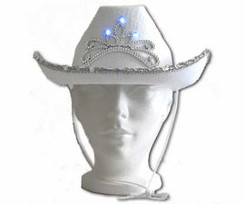 Hat - Cowboy W/Lights White