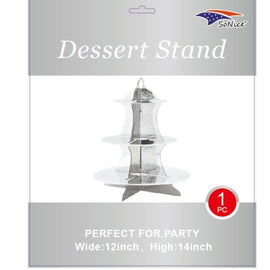 Dessert Stand - 3-Tier Silver