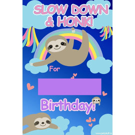Yard Sign - Fill-in-the-Blank Sloth Birthday