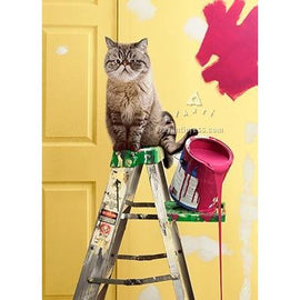 Avanti Cat Tips Paint Can New Home Greeting Card