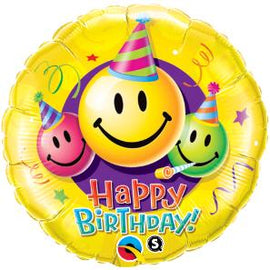 Foil Balloon - Birthday Smiley Faces