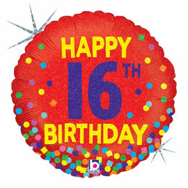 Foil Balloon - 16th Birthday Confetti