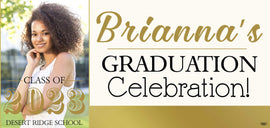 Banner - Custom Deluxe Grad Gold Stripe With Picture