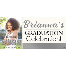Banner - Custom Deluxe Grad Silver Stripe With Picture