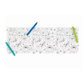 Blue & Green Dinosaur Coloring Rolls and Crayons, 3ct