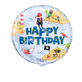 Ahoy Pirate Round Foil Balloon 18",  Package