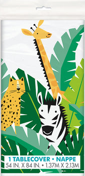 Animal Safari Plastic Table Cover, 54"x84"