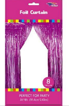 Foil Backdrop Curtain - 3' X 8' Fuchsia