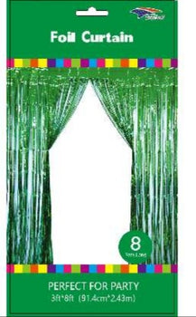 Foil Backdrop Curtain - 3' X 8' Emerald Green