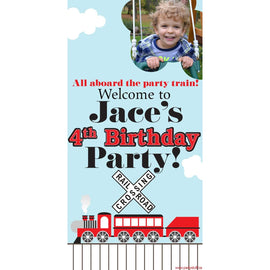 Customizable Deluxe Door Banner - Railroad Birthday