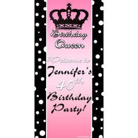 Customizable Deluxe Door Banner - Birthday Queen