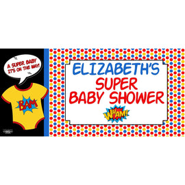 Banner - Custom Deluxe Baby Shower Superhero