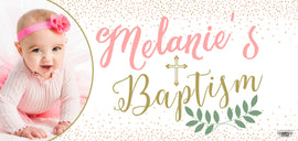 Banner - Custom Deluxe Religious Gold & Pink Dots With Picture