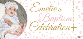 Banner - Custom Deluxe Religious Pink Dots With Picture