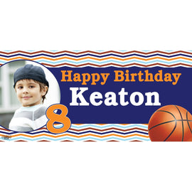 Banner - Custom Deluxe Sports Zig Zag Basketball With Picture
