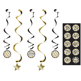 Black And Gold Dizzy Danglers