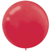 24" Round Latex Balloons - Apple Red 4 Count