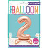 Rose Gold Number Shaped Standing Foil Balloon 30" 2