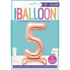 Rose Gold Number Shaped Standing Foil Balloon 30" 5