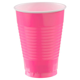 12 oz. Plastic Cups, 50 Ct. -  Bright Pink