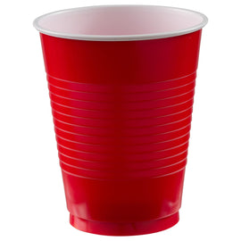 18 oz. Plastic Cups, 50 Ct. - Apple Red