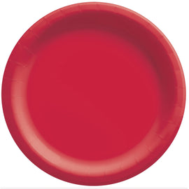 10" Round Paper Plates, 50 Ct. - Apple Red
