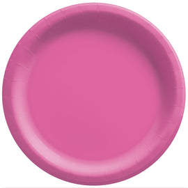 10" Round Paper Plates, 50 Ct. - Bright Pink