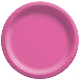 8 1/2" Round Paper Plates, 50 Ct. - Bright Pink
