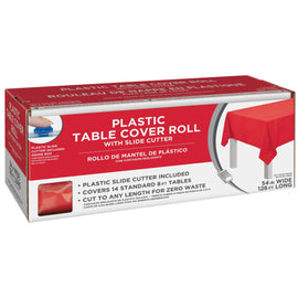 Boxed Plastic Table Roll - Apple Red 126'