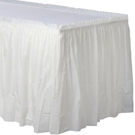 Plastic Table Skirt - Frosty White 21'