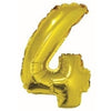 Foil Balloon - Mini Number Gold 4 16 Inch Air-Filled Only, Not Packaged