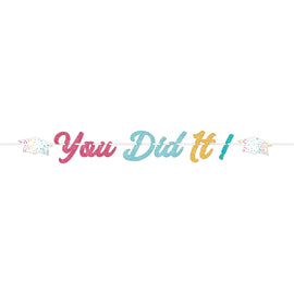 "You Did It!" Script Letter Banner